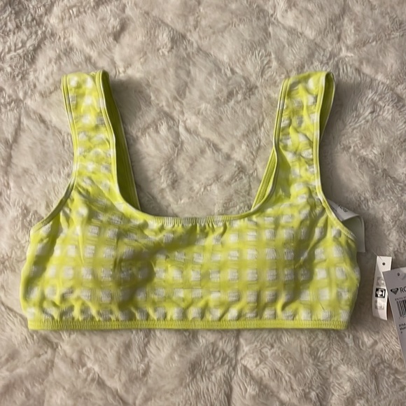 NWT 3 PIECE Roxy Gingham Bikini Set Limeade Green - Picture 13 of 15